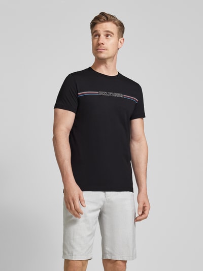 Tommy Hilfiger T-shirt met labelprint Zwart - 4