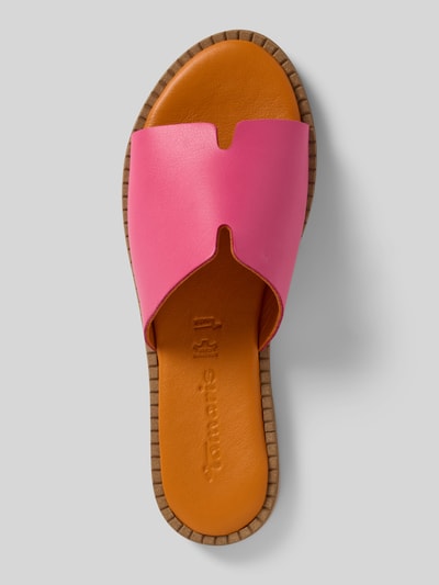 Tamaris Slides aus Leder mit strukturierter Sohle Pink 3