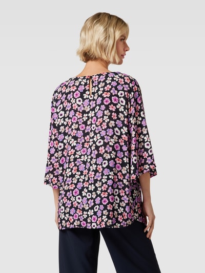 Kaffe Blouse met all-over bloemenmotief, model 'Tara' Zwart - 5