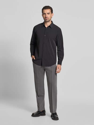 ARMANI EXCHANGE Koszula casualowa regular fit z kołnierzykiem typu kent Czarny 1