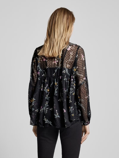 Only Blouse met all-over motief, model 'ONLAIDA ELISA' Zwart - 5