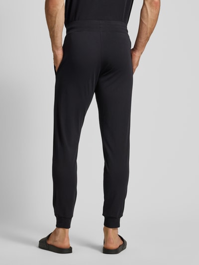 HUGO Slim fit sweatpants met labelpatch, model 'Laze' Zwart - 5