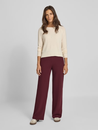 Raffaello Rossi Wide leg broek met steekzakken, model 'Palina' Bordeaux - 1