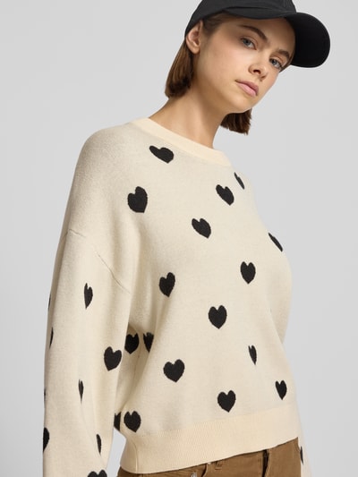 NOISY MAY® Strickpullover mit Puffärmeln Modell 'CHARLOTT' Offwhite 3