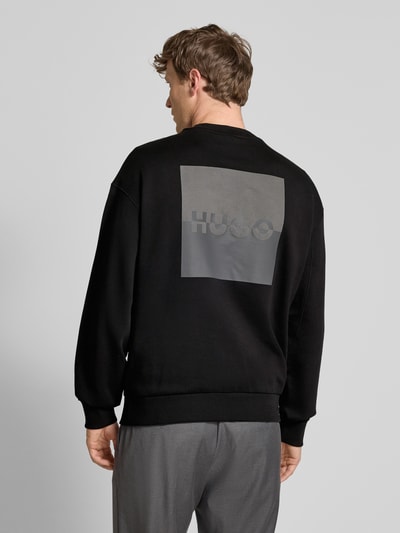 HUGO Sweatshirt met labelprint, model 'Split Hugo' Zwart - 5
