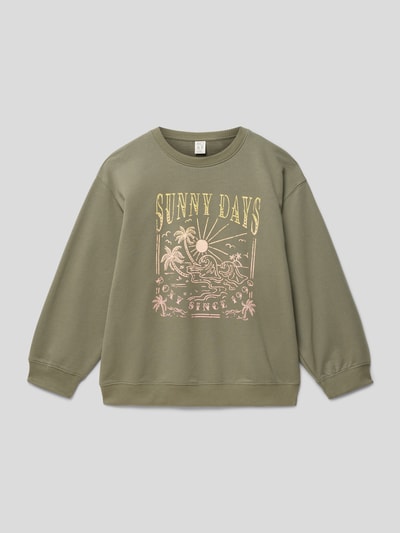 Roxy Sweatshirt mit Label-Motiv-Print Modell 'MORNING HIKE' Khaki 1