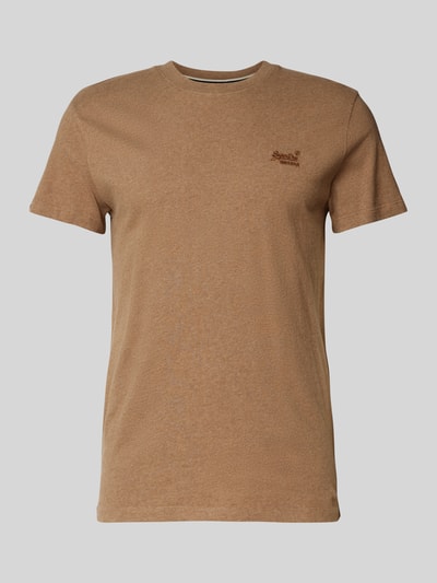 Superdry T-Shirt mit Label-Stitching Beige 1