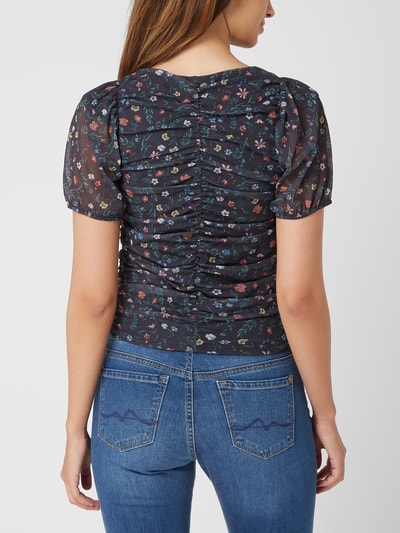 Pepe Jeans T-shirt met bloemenmotief, model 'Perrie'  Zwart - 5