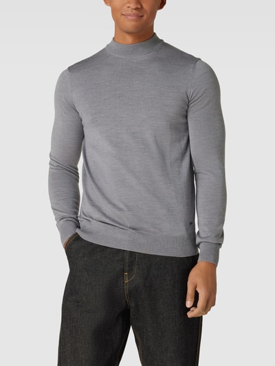 JOOP! Collection Gebreide pullover met opstaande kraag, model 'Davide' Lichtgrijs gemêleerd - 4