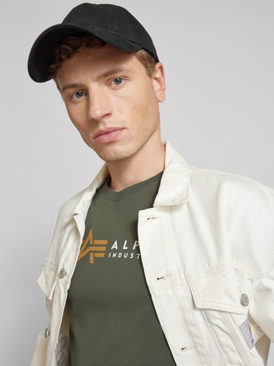 Alpha Industries T-Shirt mit Label-Print Oliv 3