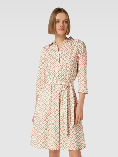 MORE & MORE Knielanges Kleid mit grafischem Muster Offwhite 4