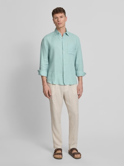 Marc O'Polo Regular Fit Freizeithemd aus reinem Leinen Mint 1