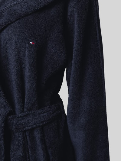 TOMMY HILFIGER Regular Fit Bademantel aus reiner Baumwolle mit Kapuze Marine 2