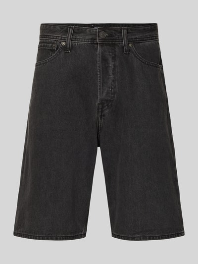 Productfoto, Baggy Fit Jeansshorts met steekzakken Model 'ALEX' van Jack & Jones in zwart, puur katoen, maat M taillewijdte 42 cm, binnenbeenlengte 26 cm