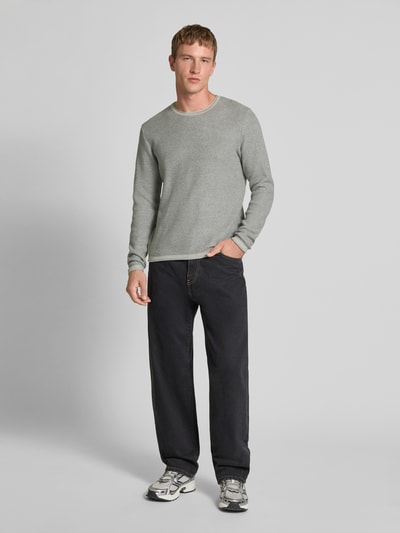 Only & Sons Regular fit gebreide pullover van puur katoen, model 'ERIC' Lichtgrijs gemêleerd - 1