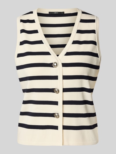 Zero Mouwloos vest met knoopsluiting Marineblauw - 2