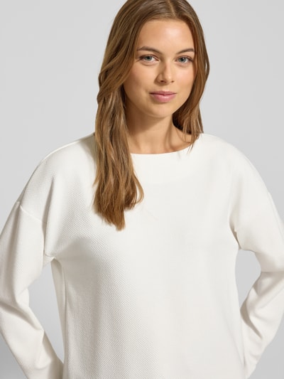 Jake*s Casual Longsleeve mit Rundhalsausschnitt Offwhite 3