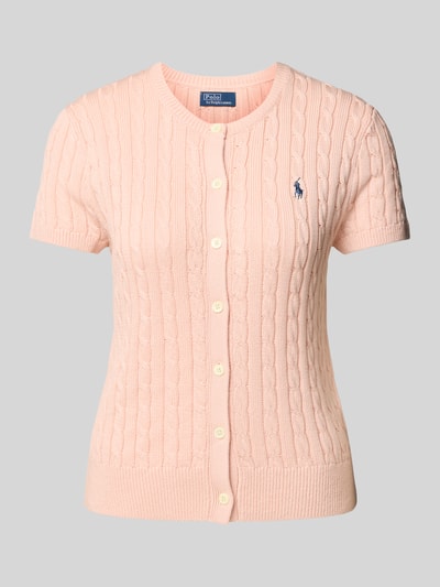 Polo Ralph Lauren Cardigan mit Zopfmuster Pink 2