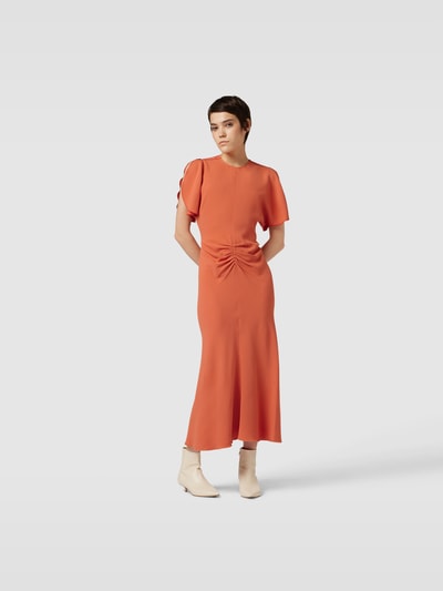 Victoria Beckham Maxikleid aus Viskose-Mix Koralle 4