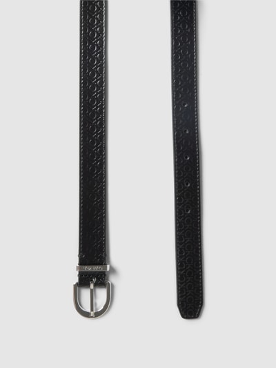 CK Calvin Klein Leren riem met all-over logo, model 'MUST' Zwart - 3