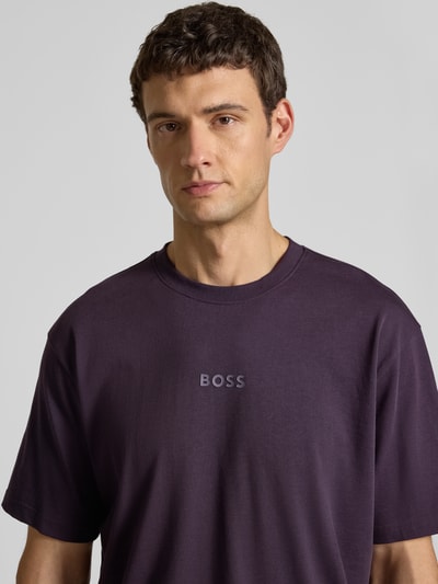 BOSS Green Regular fit T-shirt van puur katoen Helder paars - 3