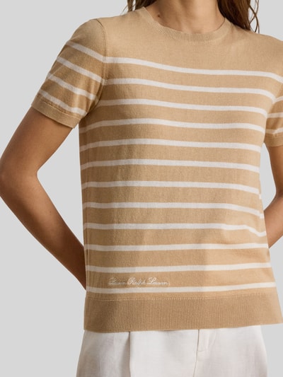Lauren Ralph Lauren Regular Fit Pullover aus Baumwoll-Mix mit kurzen Ärmeln Apricot 3