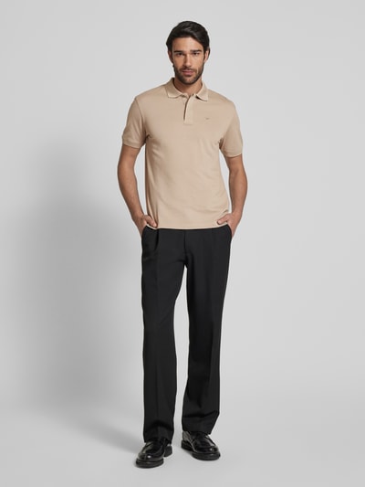 Emporio Armani Poloshirt mit Label-Stitching Taupe 1