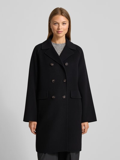 Weekend Max Mara Regular fit lange jas van wol, model 'ZOLFO' Zwart - 4