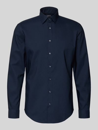 Jake*s Slim Fit Business-Hemd mit Kentkragen Marine 2