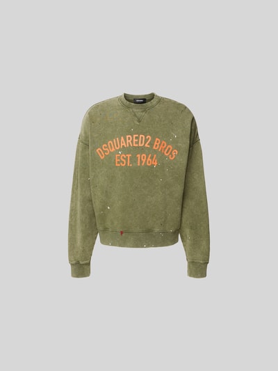 Dsquared2 Oversized Sweatshirt mit Label-Print Oliv 1