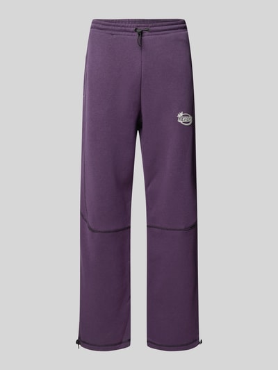 REVIEW Straight Leg Sweatpants mit Label-Print Aubergine 2