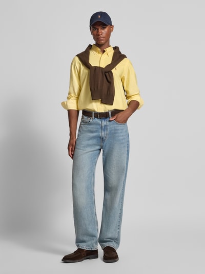 Polo Ralph Lauren Regular fit vrijetijdsoverhemd met logostitching, model 'Cub' Geel - 1