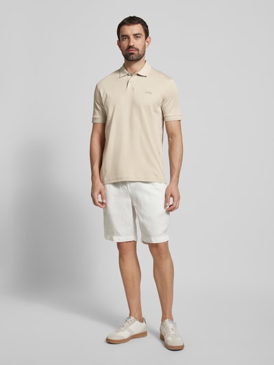 BOSS Orange Regular Fit Poloshirt mit Label-Stitching Modell 'Interlock' Sand 1