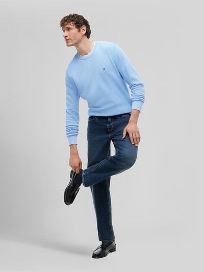 Tommy Hilfiger Regular Fit Pullover aus reiner Baumwolle                                                                                                                                                                                                                                                                                 Hellblau 1
