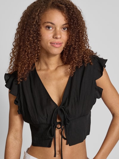 Only Relaxed fit top van viscosemix, model 'ZEVEN' Zwart - 3