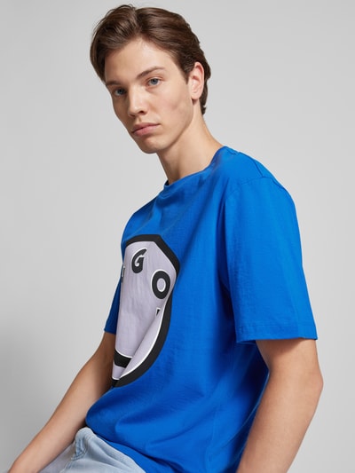 Hugo Blue T-Shirt mit Motiv-Print Modell 'Nimper' Blau 3