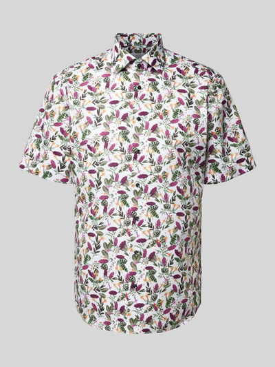 Eterna Modern Fit Business-Hemd mit floralem Muster Pink 2