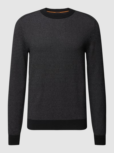 BOSS Orange Strickpullover mit strukturierter Oberfläche Modell 'Abovemo' Black 2