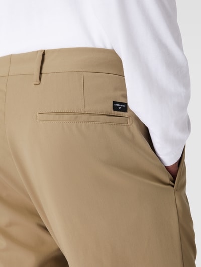 Strellson Chino met persplooien en omslag aan de pijpen, model 'Louis' Beige - 3