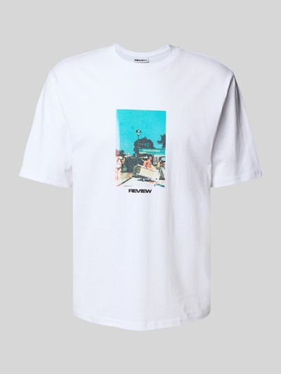 REVIEW Regular Fit T-Shirt aus Baumwoll-Viskose-Mix Weiss 2