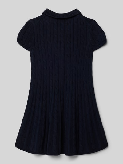 Polo Ralph Lauren Teens Strickkleid mit Zopfmuster und Label-Stitching Marine 3