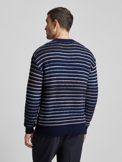 BOSS Orange Gebreide pullover met ronde hals, model 'Aturn' Donkerblauw - 5