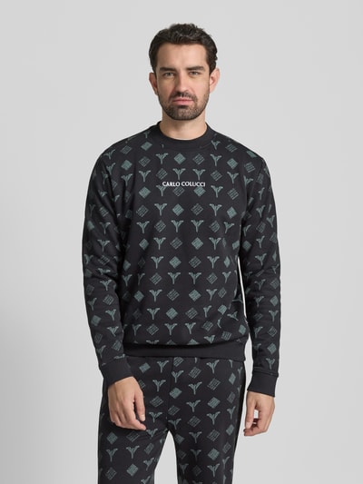 CARLO COLUCCI Sweatshirt mit Label-Stitching Black 4