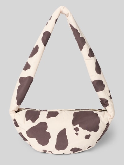 STUDIO NOOS Torba na ramię z detalem z logo Złamany biały 4