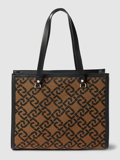 Liu Jo White Shopper mit Allover-Print Modell 'ABI' Cognac 2
