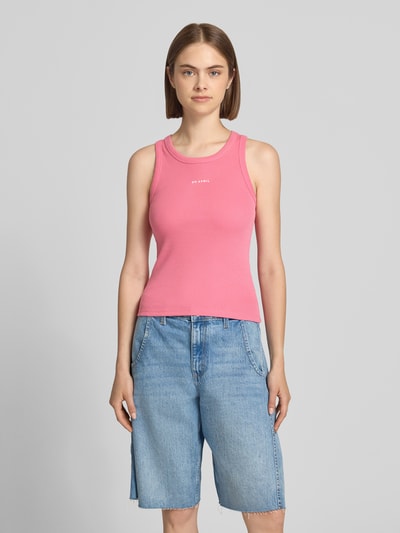 OH APRIL Trägertop in Ripp-Optik mit Label-Stitching Modell 'Dara' Pink 4