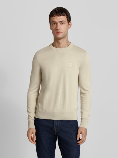 BOSS Orange Regular Fit Pullover aus Baumwoll-Kaschmir-Mix MODELL 'KANOVANO' Beige 4