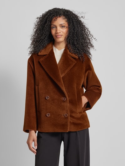 Max Mara Studio Jacke mit Reverskragen Modell 'FILOVIA' Cognac 4