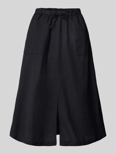 Christian Berg Woman Linnen rok met loopsplit Zwart - 2