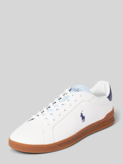 Polo Ralph Lauren Ledersneaker mit Logo-Stitching Weiss 1